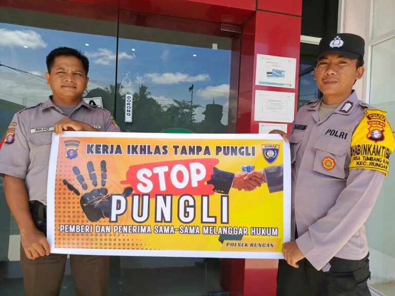 Sosialisasi Polsek Rungan: Stop Pungli! Pelaku Siap-siap Berurusan dengan Hukum